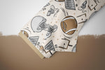 Lade das Bild in den Galerie-Viewer, Supersoft Premium BIO French Terry "Footballs" beige groß 0,5 m
