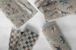 Lade das Bild in den Galerie-Viewer, Supersoft Premium BIO French Terry "Fossilien" Kombi 0,5 m
