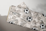 Lade das Bild in den Galerie-Viewer, Supersoft Premium BIO French Terry "Fussballstar" beige groß 0,5 m
