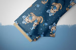 Lade das Bild in den Galerie-Viewer, Supersoft Premium BIO Jersey "Heidelbeerkätzchen" navy groß 0,5 m
