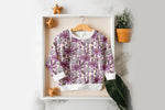 Lade das Bild in den Galerie-Viewer, Supersoft Premium BIO French Terry "Herbstwiese" magenta klein 0,5 m
