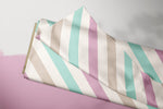 Lade das Bild in den Galerie-Viewer, Supersoft Premium BIO French Terry "Kitty Day" Stripes Kombi groß 0,5 m
