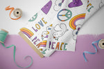 Lade das Bild in den Galerie-Viewer, Premium BIO Ripp Jersey "Love and Peace" groß 0,5 m
