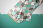 Lade das Bild in den Galerie-Viewer, Supersoft Premium BIO French Terry "Mini Monster Teal" Pixel 0,5 m
