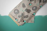 Lade das Bild in den Galerie-Viewer, Supersoft Premium BIO French Terry "Mini Monster Teal" klein 0,5 m
