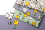 Lade das Bild in den Galerie-Viewer, Supersoft Premium BIO Jersey "Pustezahn und Löwenblume" kariert klein 0,5 m
