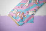 Lade das Bild in den Galerie-Viewer, Supersoft Premium Jersey "Rainbow Unicorn Kitty" groß 0,5 m
