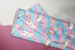 Lade das Bild in den Galerie-Viewer, Supersoft Premium Jersey "Rainbow Unicorn Kitty" groß 0,5 m
