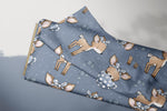 Lade das Bild in den Galerie-Viewer, Supersoft Premium BIO Jersey "Reh Lina" blau groß 0,5 m
