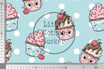 Lade das Bild in den Galerie-Viewer, Supersoft Premium BIO French Terry "Sweet Cupcakes" groß 0,5 m
