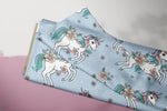 Lade das Bild in den Galerie-Viewer, Supersoft Premium BIO French Terry "Unicornflower" groß 0,5 m
