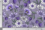 Lade das Bild in den Galerie-Viewer, Supersoft Premium BIO Jersey "Wiesengruß" purple groß 0,5 m
