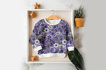 Lade das Bild in den Galerie-Viewer, Supersoft Premium BIO Jersey "Wiesengruß" purple groß 0,5 m
