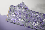 Lade das Bild in den Galerie-Viewer, Supersoft Premium BIO Jersey "Wiesengruß" purple groß 0,5 m
