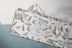 Lade das Bild in den Galerie-Viewer, Supersoft Premium BIO French Terry "Work Tools" grid groß 0,5 m
