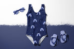 Lade das Bild in den Galerie-Viewer, Webware für Bermudashorts "Arc en ciel" Navy Collection 0,5 m
