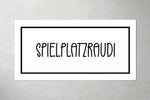 Lade das Bild in den Galerie-Viewer, Kunstleder Patch "Spielplatzraudi" 7,2 x 3,5 cm
