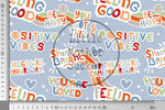 Lade das Bild in den Galerie-Viewer, Supersoft Premium BIO Jersey "Positive Vibes" blue klein 0,5 m
