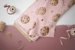Lade das Bild in den Galerie-Viewer, Frottee Jersey "Cute Cookies" groß 0,5 m Lager
