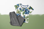 Lade das Bild in den Galerie-Viewer, Frottee Jersey "Blueberries" COLLECTION 0,5 m
