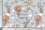 Lade das Bild in den Galerie-Viewer, Supersoft Premium BIO French Terry "Traumhafte Ballonreise" blau 0,5 m
