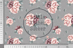 Lade das Bild in den Galerie-Viewer, Supersoft Premium French Terry "Rosie Roses" silver solid 0,5 m
