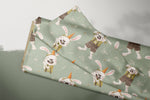 Lade das Bild in den Galerie-Viewer, Supersoft Premium French Terry "Einhorn Hase" Hase 0,5 m B-Ware
