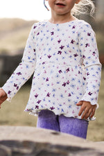 Lade das Bild in den Galerie-Viewer, Premium BIO Ripp Jersey "Wildflower Fields" Ditzy Floral white 0,5 m
