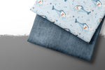 Lade das Bild in den Galerie-Viewer, Premium BIO French Terry "Jeansoptik" smoke 0,1 m
