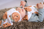Lade das Bild in den Galerie-Viewer, Premium BIO Jersey "Bruno Braunbär" weiß 0,5 m

