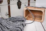 Lade das Bild in den Galerie-Viewer, Baumwollkordel rund 8mm schwarz melange
