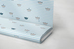 Lade das Bild in den Galerie-Viewer, Premium BIO Jersey "Papierboote" blau 0,8 m Rest
