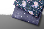 Lade das Bild in den Galerie-Viewer, Premium BIO French Terry "Jeansoptik" twilight Herzchen 0,1 m
